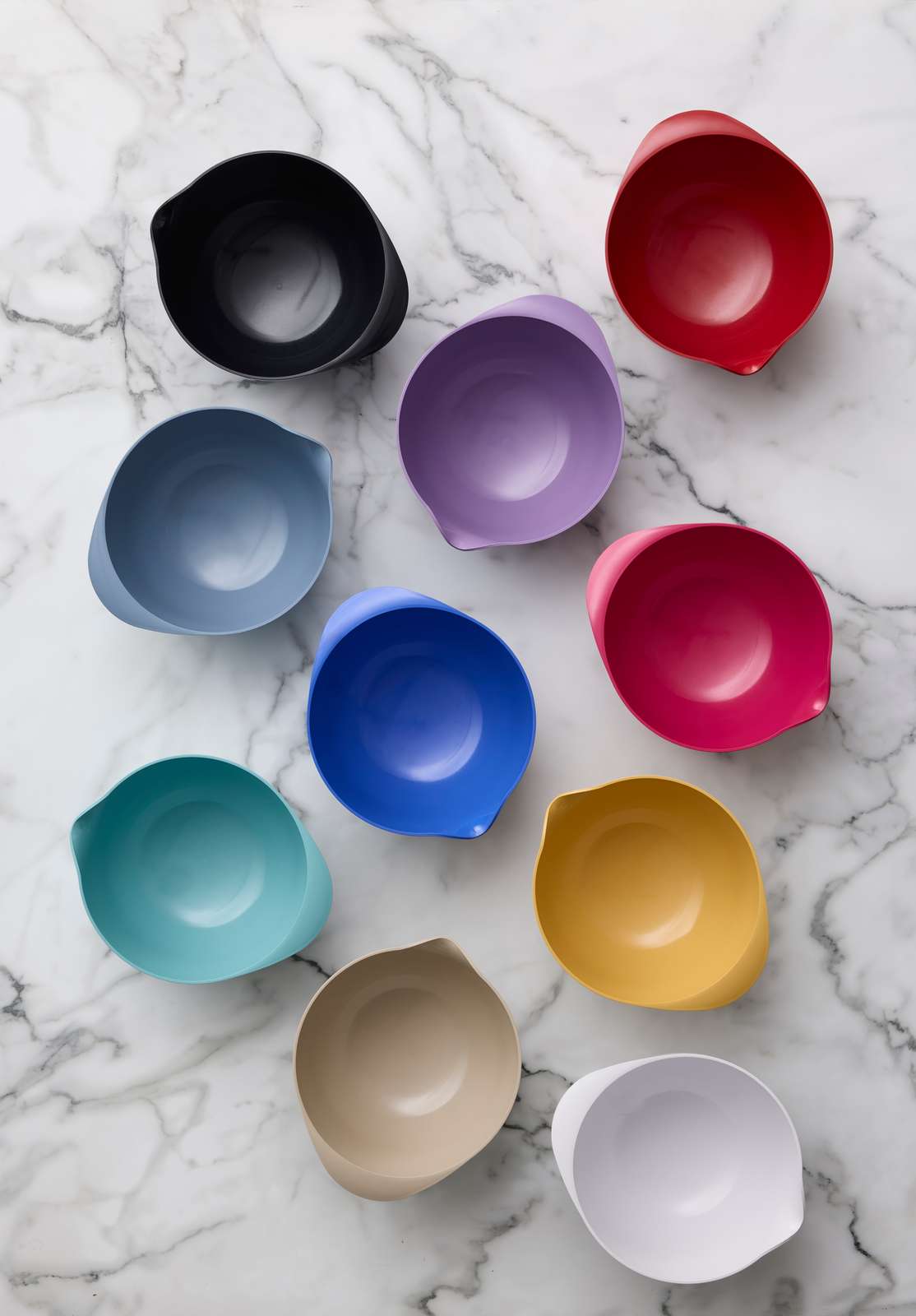 Colourful plastic Margrethe bowls by Rosti