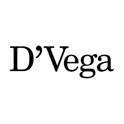 D’Vega brand logo in black serif font on a white background.